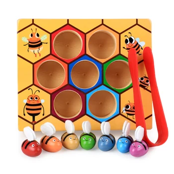 Laps Montessori Klamber Mesilased Taru Mängud Juhatuse Lastele Korjamine Püüdmine Mänguasjad Arengu Kingitused Värvi Kognitiivse Haridus