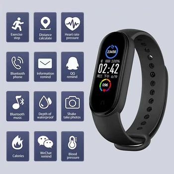 Uus M5 Smart Bänd Fitness Tracker Smart Watch Smarthwatch Käevõru Südame Löögisagedus, Vererõhk Smartband Jälgida Tervise Käepael