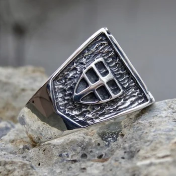 Unikaalne Õnnelik Anel ping Uus Knights Templar Rõngas Roostevabast Terasest Kivid Masonic Käsitöö Ehted Kingitus Usa Suurus