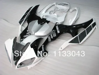 7gifts+ Must valge hõbe voolundi seatud R6 Yamaha YZF-R6 08-09 YZF R6 08 09 YZF 600 R6 2008 2009 pre_drilled ABS voolundi komplekt