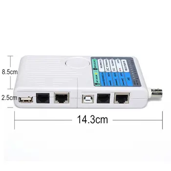 Professionaalne multifunktsionaalsed 4 In 1 võrgukaabli Tester RJ45/RJ11/USB/BNC LAN Kaabel Cat5 Cat6 Traat Tester