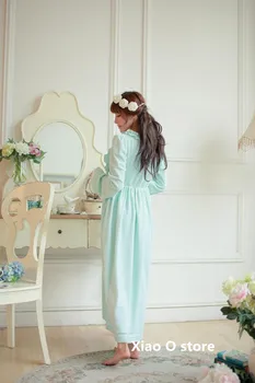 Kemeja Nightgowns Naiste Talve Sleepwear Soe Sleepwear Kleit Vintage Nightdress Lady Printsess Nightgowns Pikk Kleit Ja Kõrge Kvaliteediga
