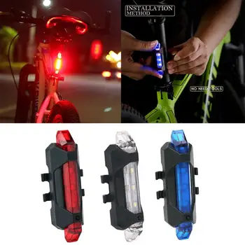 Mtb Ratas Kerge Esi-Taga USB Laetav Jalgratta Valgus Taillight Esitulede Veekindel Led Jalgrattasõidu Ohutus Hoiatus Tuli