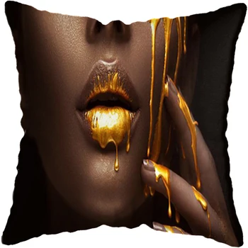 Must Naiste Kuldne Glitter Padjapüür Pillowslip Sugu Naiste Pildid Padja Kate Diivan Magamistuba, Kontor Auto Iste Kodu Kaunistamiseks