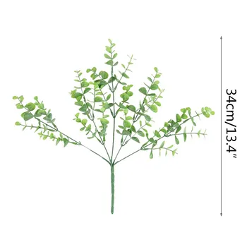 1tk Kunstlik Taime Lehed Eukalüpti Plastikust Rohelised Taimed Võltsitud Eukalüpti Lehed DIY Kodu Pulm Metsa Stiilis Dekoratsioonid