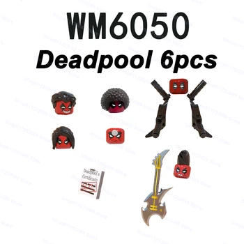 6tk/set Deadpool seeria Koguda Hoone Plokid, Tellised Superkangelane Mudel Arvandmed Mänguasjad Lastele Kingitusi WM6050