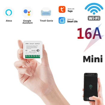 16A Wifi Smart Switch Taimer MINI Wireless Lülitid Targa Kodu Automaatika kooskõlas Tuya Alexa Google Kodu