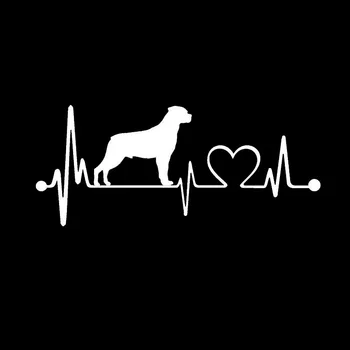21cm*10cm Rottweiler Heartbeat Päästerõngas Koer, Auto Kleebis PVC Hõlmab Nullist Mood Karikatuurid Loomade Auto Decal Mootorratas