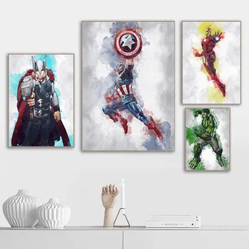 Diamond Maal Akvarell Marvel Avengers Kapten Ameerika (Iron Man Thor Hulk Plakat Kodu Kaunistamiseks Tuba Decor
