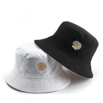 Väike Daisy Tikandid kahepoolne Kalamees Müts Naiste Kevad Ja Suvi korea Visiir Müts Chrysanthemum Päike Müts Tõusulaine