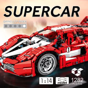 1:14 City High-tech Mehaaniline superauto neid võidusõiduauto Kes Tellised Looja Racer Sport Sõiduki Mudel ehitusplokid Mänguasjad Poistele