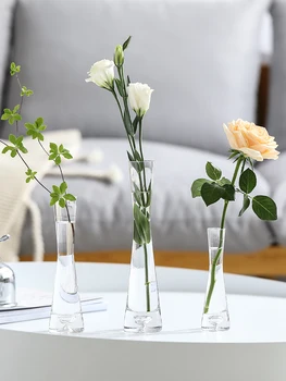 Vaas Kaunistused Elutuba Flower Arrangement Vähe Põhjamaade Klaasist Läbipaistev Tuul Mini Kitsas Suu Hydroponics Kerge Luksus