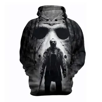 Uus 2019 Michael Myers Mask Vastavad Jason 3D Trükitud Dressipluus Halloween õudusfilm Pikad Varrukad Streetwear Hupparit Tilk Laevandus