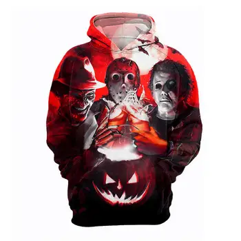 Uus 2019 Michael Myers Mask Vastavad Jason 3D Trükitud Dressipluus Halloween õudusfilm Pikad Varrukad Streetwear Hupparit Tilk Laevandus