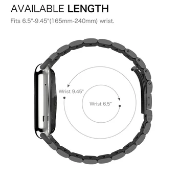 Metallist Rihm Apple Watch Band 44MM 40MM 4 5 6 SE Roostevabast Terasest Link Käevõru iWatch Seeria 3 2 1 42mm 38mm Tarvikud