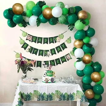 106pcs Mitmevärviline Lateks Õhupallid Vanik Kit Jungle Teema Ballon Arch Pulm Safari Sünnipäeva Kaunistamiseks Beebi Dušš Decor