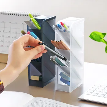Suur Võimsus Laua Pliiatsi Omanik Makeup Pencil Ladustamise Kasti Desktop Korraldaja Seista Juhul Kooli Asukoht Kirjatarvete Desktop Ladustamine