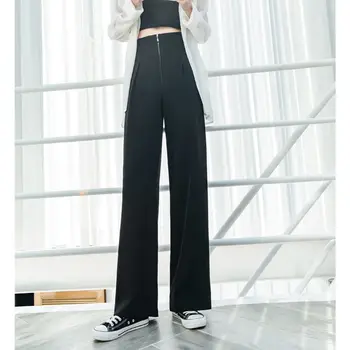 2021 kevadel ja suvel uus wide-jala püksid naiste püksid lahti slim liibuvad retuusid korea vabaaja kõrge vöökoht püksid