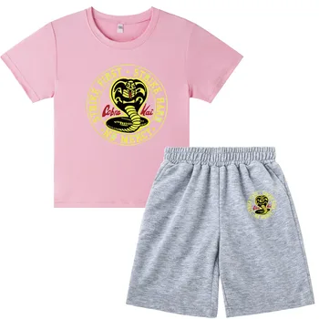 Sport Ülikond Poistele Cobra Kai 2tk Komplekt Laste Ülikond Puuvill Print T-Särgid + Püksid Poistele Laste Spordiriideid Tracksuit riided