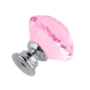 1tk 30mm Selge Teemant Kuju Kristall Klaas Tõmmake Käepide Sahtlitega Kapi Ukse Nupp Mööbel Kapp G8X5