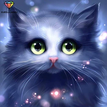XUEQIXIAOZU Full Ring Diamond Cat joonis 5D DIY Diamond tikandid Mosaiik maal Kodu kaunistamiseks kingitused 2020 Uus
