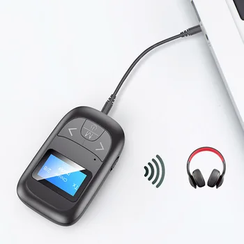 Bluetooth-5.0-Vastuvõtja, Saatja, LED-Ekraan, Stereo Audio Adapter Kõlari, Kõrvaklappide Juhtmeta heliadapteri