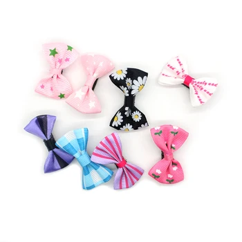 10tk/palju Kuuma Segatud Candy Värvi Tahke/ Dot/ Flower Print Ribbon Vibu klambri külge BB Juuksed Klippe Baby Tüdrukud, Lapsed Juuksed Tarvikud