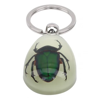 Glow-in-the-Tume Päris Putukate Võtmehoidja Helendav Käsitöö Vaik Looduslik Roheline Beetle võtmehoidja Ainulaadne võtmehoidja Naine Mees