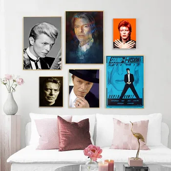 David Bowie Muusika ansambli Laulja Star Lõuendile Maali Poster Seina Art Pilt Plakatid ja Pildid Home Decor