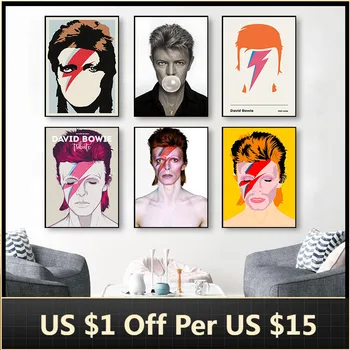 David Bowie Muusika ansambli Laulja Star Lõuendile Maali Poster Seina Art Pilt Plakatid ja Pildid Home Decor