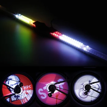 64 LED RGB Jalgratta Kerge Ratas Rääkis Kerge kahepoolne Ekraan Veekindel Programmeeritav DIY Kerge Ratas Kerge Jalgratta Tarvikud