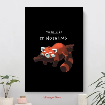 Punane Panda Laisk, et ei loetelu Seina Art Decor Lõuendile Maali Poster Print Lõuend Kunsti Pildid elutuba Põhjamaade Home Decor