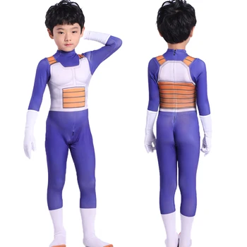 Halloween Baby Lapsed, Täiskasvanud Sobiks Son Goku Top Vöö Cosplay Kostüüm Anime Sinine Kombekas Mustad Juuksed Kleit Üles