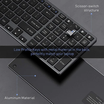 SeenDa AZERT prantsuse/QWERTZ saksa Laetav Bluetooth-compita Klaviatuur Multi-seadmega Sünkroonida Traadita klaviatuur ios, Windows
