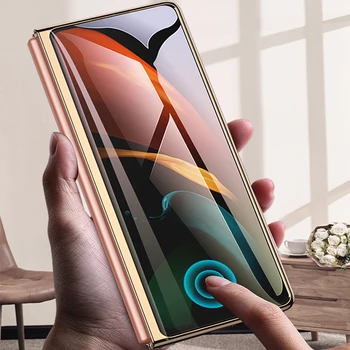 Topelt-side Täieliku Kaitse Case for Samsung Galaxy Z Murra 2 Juhul Nahast Katmine Servast Klaasist tagakaas Samsung Z-Fold 2 W21