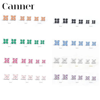 Canner Earstuds 925 Sterling Silver Kõrvarõngad Naistele Lehe Lill, Kristall Tsirkoon Augustamine Ehted 2021 Trend Pendiente W5