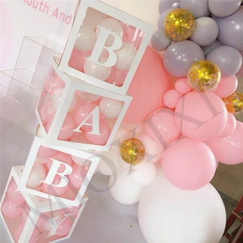 Läbipaistev Täht, A-Z 0-9 Kasti DIY lapse Nimi Õhupalli Kasti Tüdruk Poiss Baby Shower Kaunistused Baby Üks 1. Sünnipäeva Decor