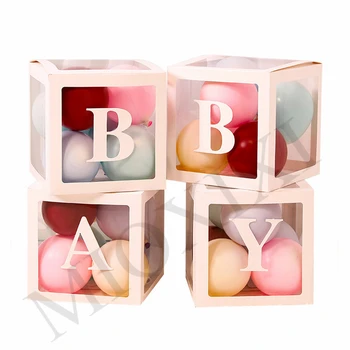 Läbipaistev Täht, A-Z 0-9 Kasti DIY lapse Nimi Õhupalli Kasti Tüdruk Poiss Baby Shower Kaunistused Baby Üks 1. Sünnipäeva Decor