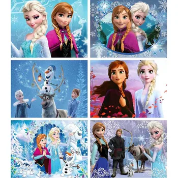 Disney Diy Diamond Maali Cartoon Ristpistes Full Ring Diamond Tikandid Jää Õde Elsa&Anna Diamond Mosaiik Kingitus Decor
