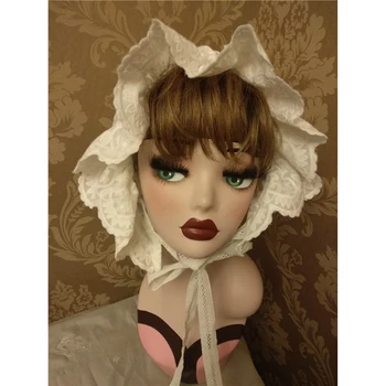 3 Värvi Reguleeritav Lolita Kapoti Ruffled Müts Keskaja Vintage Neiu Cosplay Naised, Tüdrukud Kõrvits Sweet Cotton ühise Põllumajanduspoliitika Pits-up Rihmad