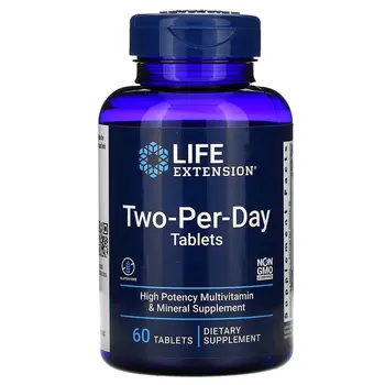 Elu Pikendamine Kaks-Ühe-Päevase Tablettide 60 Tabletti, Multivitamiini Mineraalid Luteiini zeaxanthin Biotiin Lükopeen Magneesium, Tsink