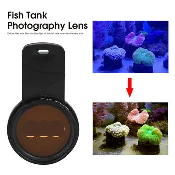 Nelja-Osaline Ülikond Mobiiltelefoni Merevett Filtreerida Kala Tank Sinine Valgus Coral Silindrite Alused Objektiiv Koos Makro Aquarium Filter
