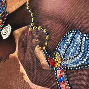 Aafrika Naine, 5D Erilise Kujuga Teemant Maali Tikandid Näputöö Rhinestone Crystal Risti Käsitöö Õmblema Kit DIY 87HB