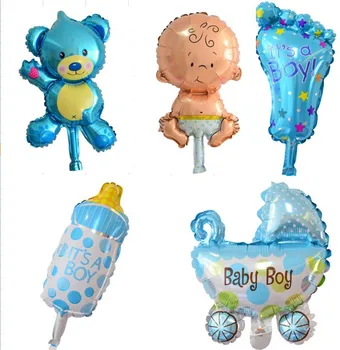 5tk/komplekt Angel Baby shower foolium õhupallid Poisid Tüdrukud Sünnipäeva Vastsündinud Lapsed Partei teenetemärgi õhu globos sinine Roosa kirju baloes