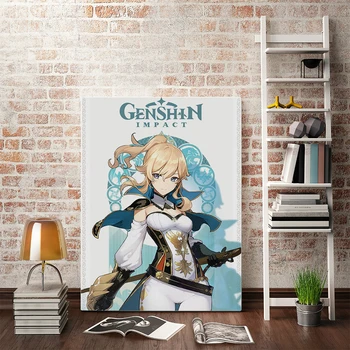 Anime Genshin Impa Plakat, Lõuend Koomiksid Vintage Trükitud Värvimine Poolt Numbrid Seina Art Elavad Uuring, Lapse Tuba, Magamistuba Home Decor