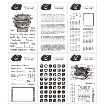 1tk Läbipaistev Retro Kirjutusmasin inglise DIY teenetemärgi templid jaoks kirja scrapbooking selge templid