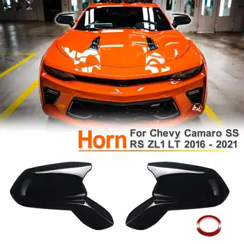 1pair Läikiv Must Horn Style Rearview Pool Peegli Kate Caps Chevy Camaro SS PP ZL1 LT 2016-2021