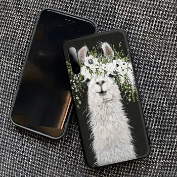 Laama Alpacas Looma Mustriga Must Silikoonist Telefoni Puhul Samsungi A51 A71 A52 A50 A20 A21 A20E A30 A31 A40 A70 A01 A10 A11 A30S