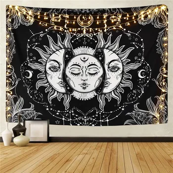 Boho decor India Mandala Bohemia Seina riputamise Vaip, elutoas Tarot Psühhedeelne Hipi Kuu Tapestry Pad matt Seina-riie