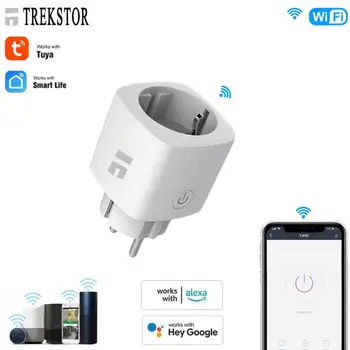 TREKSTOR Tuya Smart Plug Socket WiFi 10A 220V puldiga Kodutehnika Töötab Alexa Google Kodu